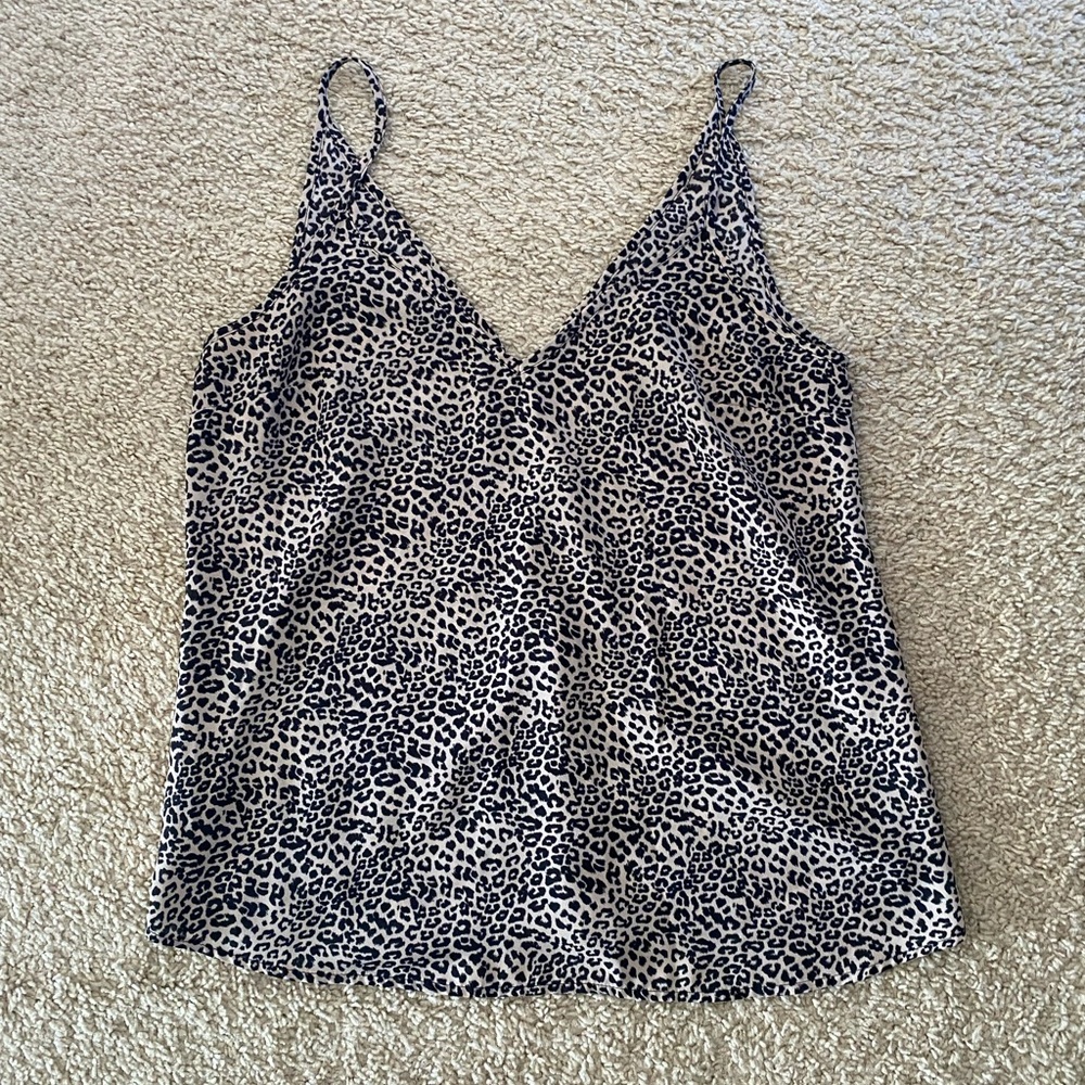 Allison Joy Black and White Leopard Tank Top